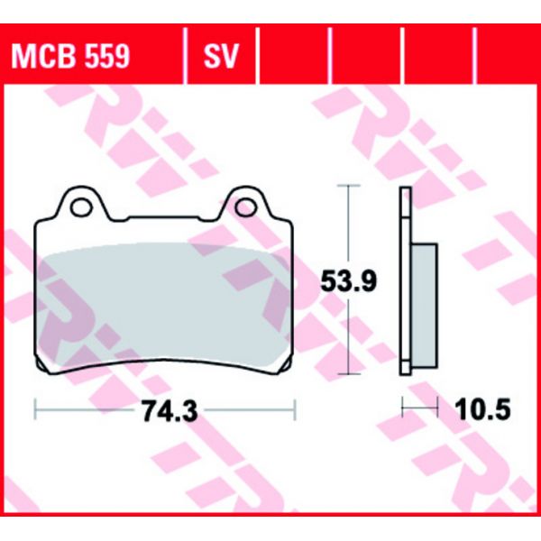 Plaquettes de frein moto TRW TRW Metal Street MCB559SV