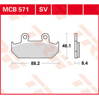 Plaquettes de frein moto TRW TRW Metal Street MCB571SV Plaquettes de frein moto TRW TRW Metal Street MCB571SV