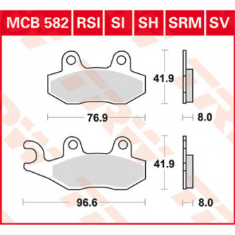 Plaquettes de frein moto TRW TRW Metal Street MCB582SH Plaquettes de frein moto TRW TRW Metal Street MCB582SH