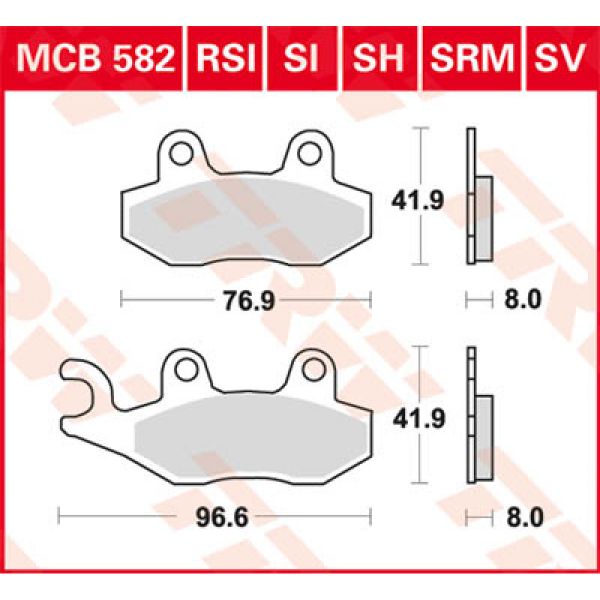 Plaquettes de frein moto TRW TRW Metal Street MCB582SV