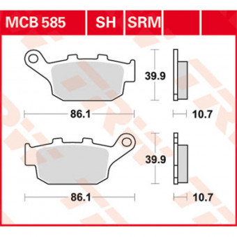 Plaquettes de frein moto TRW TRW Metal Street MCB585SH Plaquettes de frein moto TRW TRW Metal Street MCB585SH