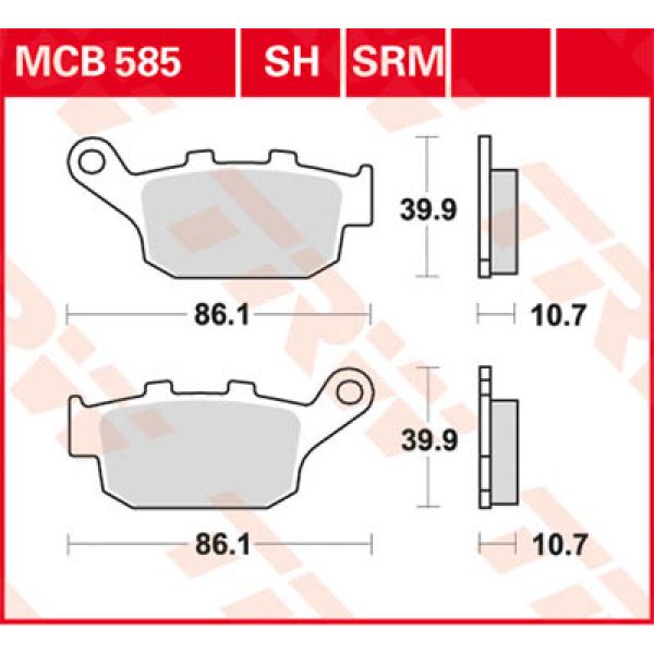 Plaquettes de frein moto TRW TRW Metal Street MCB585SH