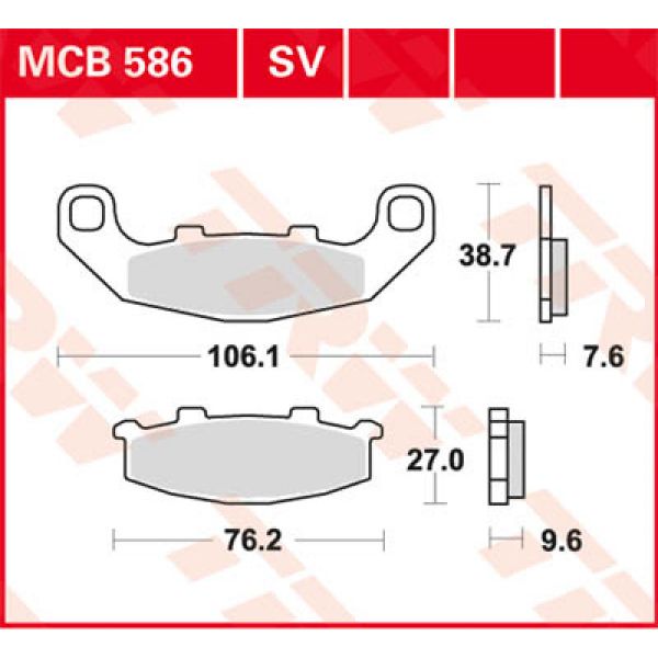 Plaquettes de frein moto TRW TRW Metal Street MCB586SV