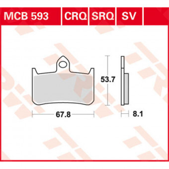 Plaquettes de frein moto TRW TRW Metal Street MCB593SV Plaquettes de frein moto TRW TRW Metal Street MCB593SV