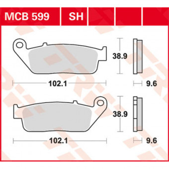 Plaquettes de frein moto TRW TRW Metal Street MCB599SH Plaquettes de frein moto TRW TRW Metal Street MCB599SH