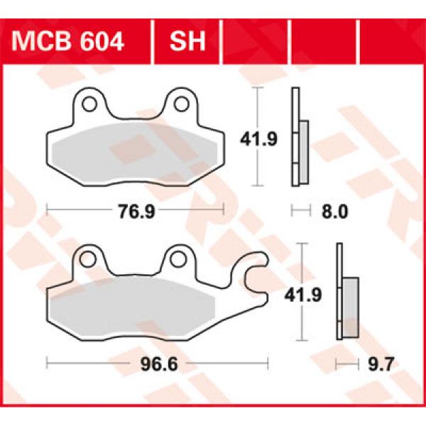 Plaquettes de frein moto TRW TRW Metal Street MCB604SH