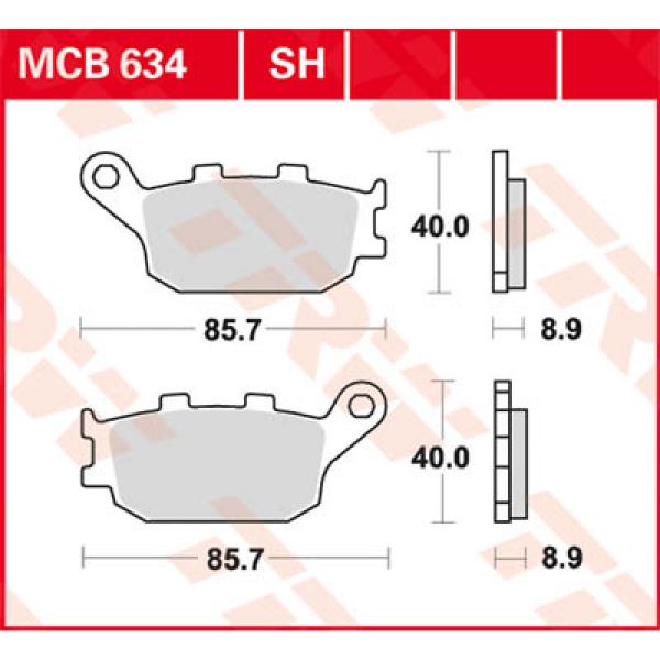 Plaquettes de frein moto TRW TRW Metal Street MCB634SH