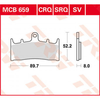 Plaquettes de frein moto TRW TRW Metal Street MCB659SV Plaquettes de frein moto TRW TRW Metal Street MCB659SV