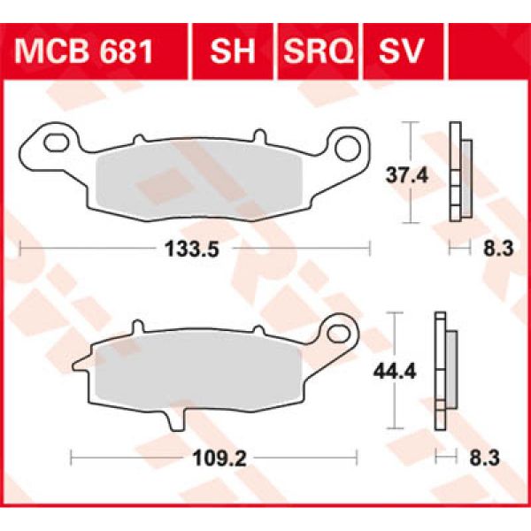 Plaquettes de frein moto TRW TRW Metal Street MCB681SV