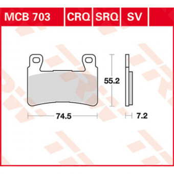Plaquettes de frein moto TRW TRW Metal Street MCB703SV Plaquettes de frein moto TRW TRW Metal Street MCB703SV