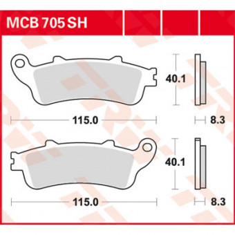 Plaquettes de frein moto TRW TRW Metal Street MCB705SH