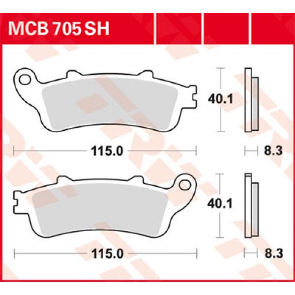 Plaquettes de frein moto TRW TRW Metal Street MCB705SH