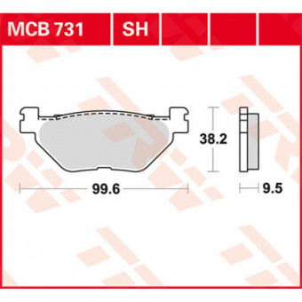 Plaquettes de frein moto TRW TRW Metal Street MCB731SH Plaquettes de frein moto TRW TRW Metal Street MCB731SH