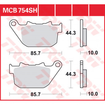 Plaquettes de frein moto TRW TRW Metal Street MCB754SH Plaquettes de frein moto TRW TRW Metal Street MCB754SH