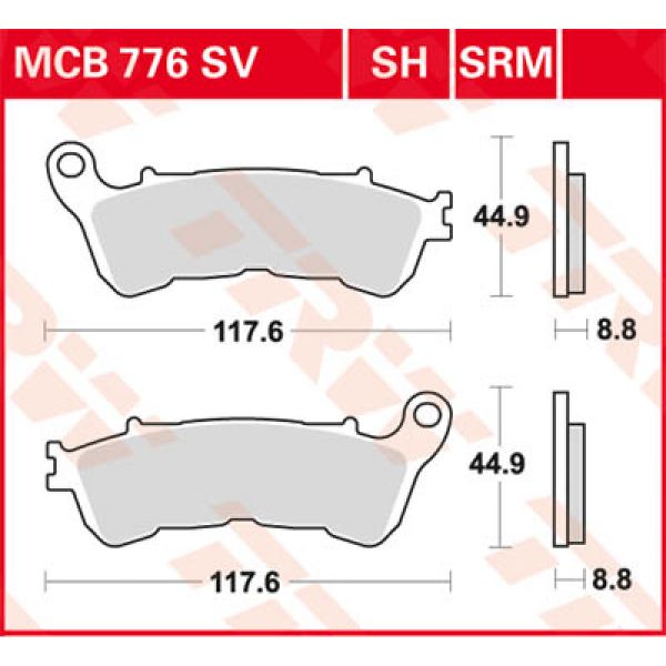 Plaquettes de frein moto TRW TRW Metal Street MCB776SV