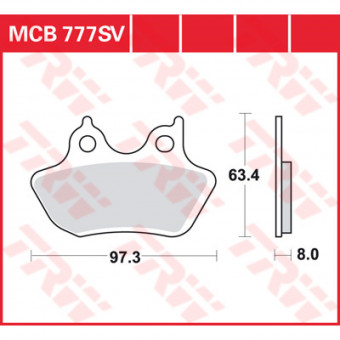 Plaquettes de frein moto TRW TRW Metal Street MCB777SV Plaquettes de frein moto TRW TRW Metal Street MCB777SV