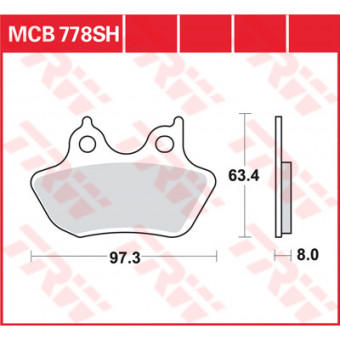 Plaquettes de frein moto TRW TRW Metal Street MCB778SH Plaquettes de frein moto TRW TRW Metal Street MCB778SH