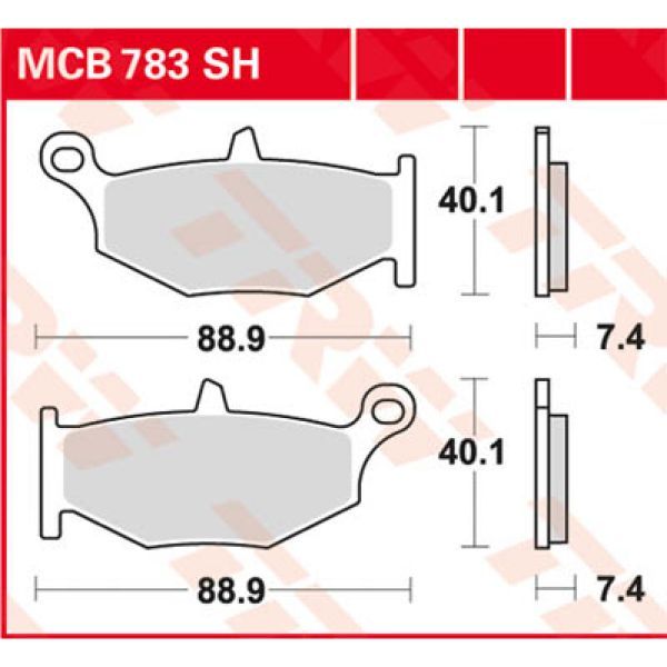 Plaquettes de frein moto TRW TRW Metal Street MCB783SH