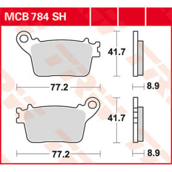 Plaquettes de frein moto TRW TRW Metal Street MCB784SH Plaquettes de frein moto TRW TRW Metal Street MCB784SH