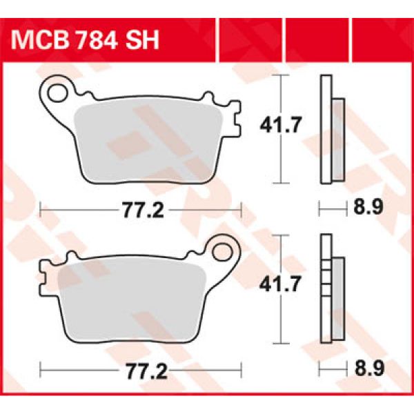 Plaquettes de frein moto TRW TRW Metal Street MCB784SH