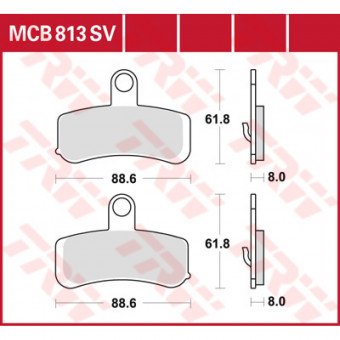 Plaquettes de frein moto TRW TRW Metal Street MCB813SV Plaquettes de frein moto TRW TRW Metal Street MCB813SV