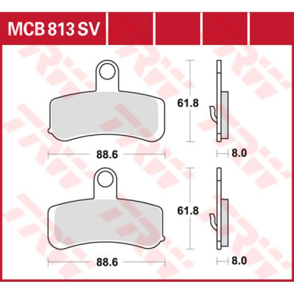 Plaquettes de frein moto TRW TRW Metal Street MCB813SV