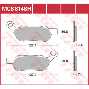 Plaquettes de frein moto TRW TRW Metal Street MCB814SH Plaquettes de frein moto TRW TRW Metal Street MCB814SH