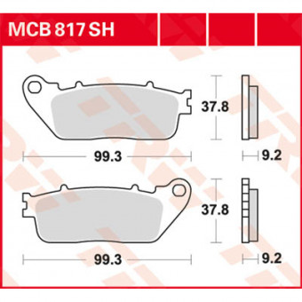 Plaquettes de frein moto TRW TRW Metal Street MCB817SH Plaquettes de frein moto TRW TRW Metal Street MCB817SH