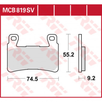 Plaquettes de frein moto TRW TRW Metal Street MCB819SV Plaquettes de frein moto TRW TRW Metal Street MCB819SV