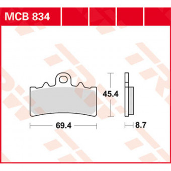 Plaquettes de frein moto TRW TRW Metal Street MCB834SV Plaquettes de frein moto TRW TRW Metal Street MCB834SV