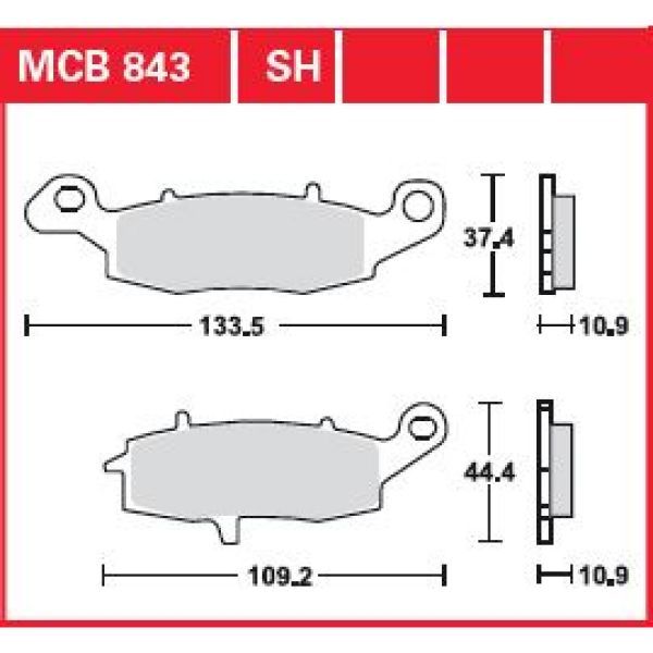 Plaquettes de frein moto TRW TRW Metal Street MCB843SH