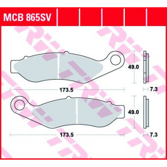 Plaquettes de frein moto TRW TRW Metal Street MCB865SV Plaquettes de frein moto TRW TRW Metal Street MCB865SV