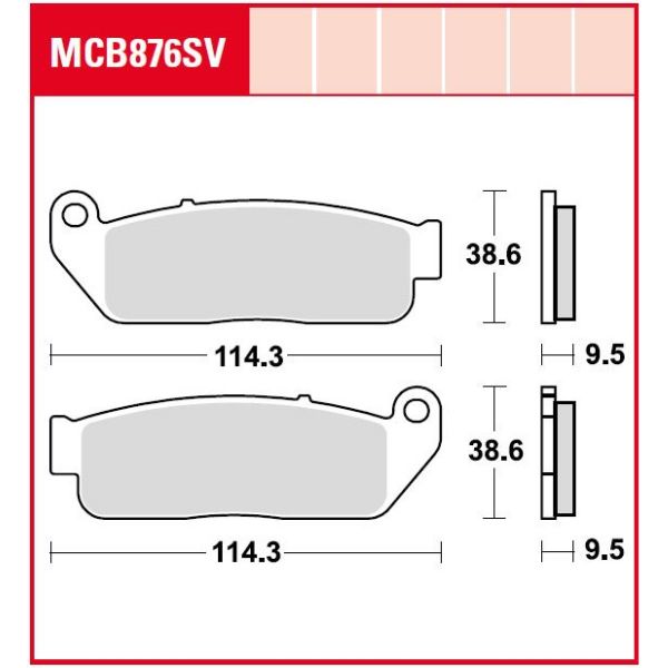 Plaquettes de frein moto TRW TRW Metal Street MCB876SV