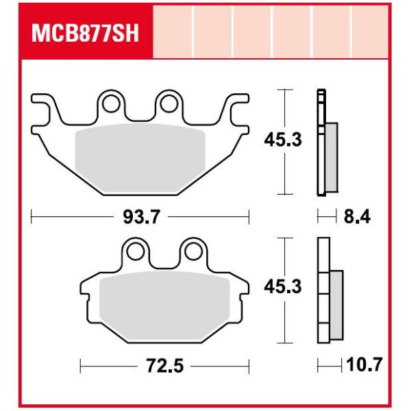 Plaquettes de frein moto TRW TRW Metal Street MCB877SH