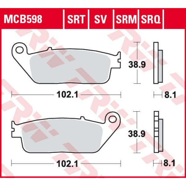 Plaquettes de frein moto TRW TRW Metal Track MCB598SRT