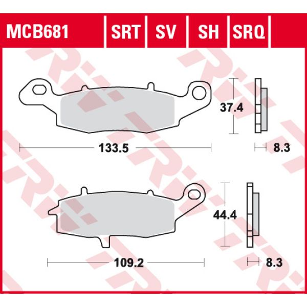 Plaquettes de frein moto TRW TRW Metal Track MCB681SRT