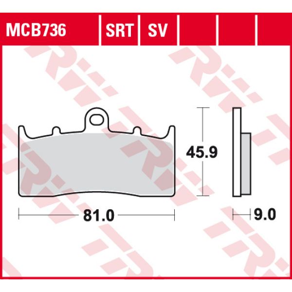 Plaquettes de frein moto TRW TRW Metal Track MCB736SRT