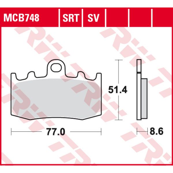 Plaquettes de frein moto TRW TRW Metal Track MCB748SRT