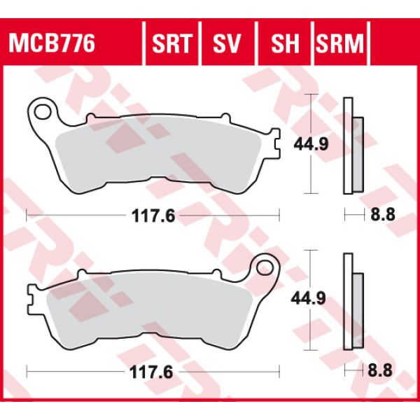Plaquettes de frein moto TRW TRW Metal Track MCB776SRT