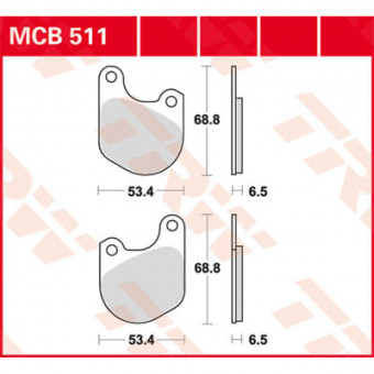 Plaquettes de frein moto TRW TRW Organique MCB511 Plaquettes de frein moto TRW TRW Organique MCB511