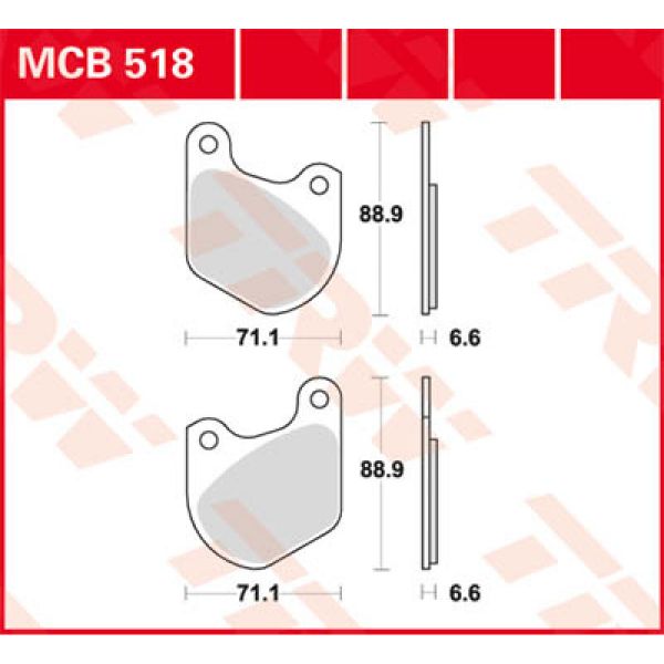 Plaquettes de frein moto TRW TRW Organique MCB518