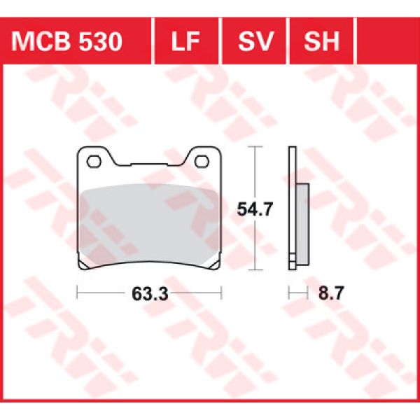 Plaquettes de frein moto TRW TRW Organique MCB530