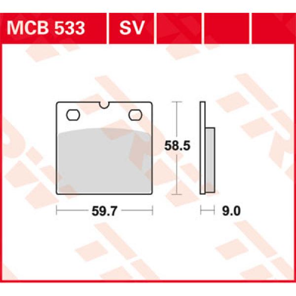 Plaquettes de frein moto TRW TRW Organique MCB533