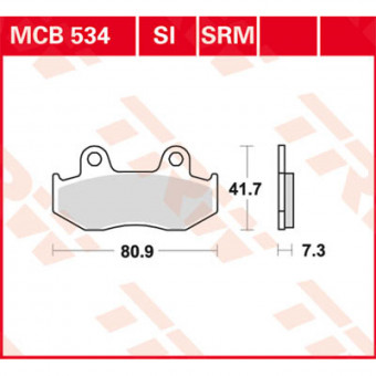 Plaquettes de frein moto TRW TRW Organique MCB534 Plaquettes de frein moto TRW TRW Organique MCB534