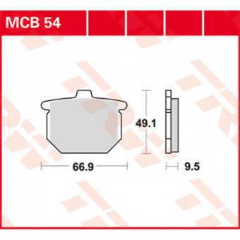Plaquettes de frein moto TRW TRW Organique MCB54 Plaquettes de frein moto TRW TRW Organique MCB54
