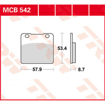 Plaquettes de frein moto TRW TRW Organique MCB542 Plaquettes de frein moto TRW TRW Organique MCB542