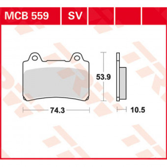 Plaquettes de frein moto TRW TRW Organique MCB559 Plaquettes de frein moto TRW TRW Organique MCB559