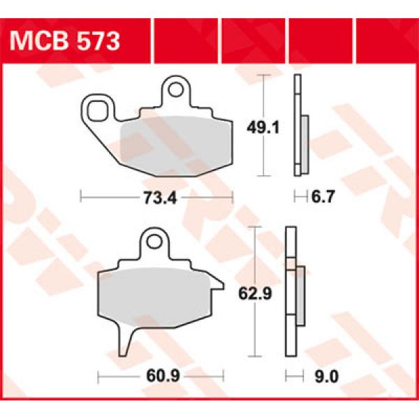 Plaquettes de frein moto TRW TRW Organique MCB573