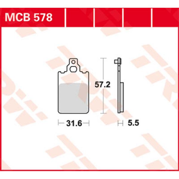 Plaquettes de frein moto TRW TRW Organique MCB578