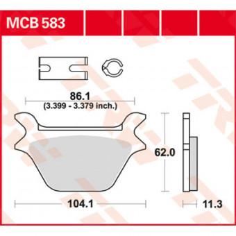 Plaquettes de frein moto TRW TRW Organique MCB583 Plaquettes de frein moto TRW TRW Organique MCB583